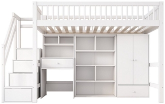 Gotagee Hochbett Kinderbett Einzelbett multifunktionales Kinderbett 90x200cm