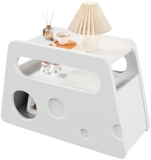 OKWISH Couchtisch mobile Lösung als Nachttisch (Sideboard, Beistelltisch, Nachttisch, 1-St, Kompakte Größe aus MDF und PB), für kleine Räume, mit Rollen