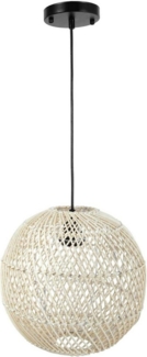 VIVANNO Hängeleuchte Rattan ROTANG Rund - Beige, ohne Leuchtmittel, 40x28 cm
