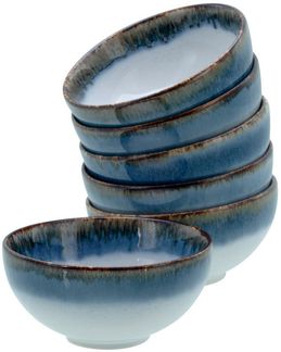 CreaTable Dipschale Cascade, Schale 6-tlg, Steinzeug, (Set, 6-tlg), Rekativglasur, Healthy Food