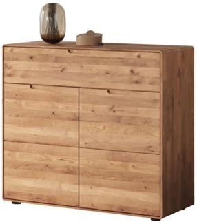 Massivart® Kommode LUCAS 100 cm / Massivholz Wildeiche geölt / Soft-Close-Funktion, 2 Türen / 1 Schublade / 1 Einlegeboden