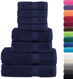 vidaXL 8 tlg. Premium-Handtuch-Set SOLUND Marineblau 600 g/m² 137541