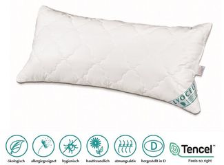 Bach's Bettenwelt Kopfkissen Lyocell/Tencel Kissen 40x60 cm optimale Klimaregulierung, Seitenschläfer, Rückenschläfer, mit Innenkissen, Höhe verstellbar