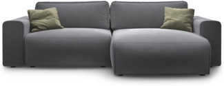 Micadoni Ecksofa Victor 3-Sitzer Rechts Samt Dunkelblau