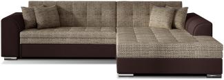 ELTAP 'Sorento', Ecksofa, Eckcouch, Beige / Braun, 78 x 194 x 296 cm, Rechts