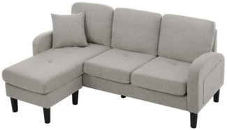 HAUSS SPOLE Ecksofa L-förmiges 3-Sitzer Sofa, Modulares Design, Ideal für Wohnzimmer Grau, Polstersofa, Sofa, L-förmiges Ecksofa mit Chaiselongue