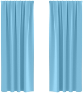 vidaXL Verdunkelungs-Vorhänge mit Ringen 2 pcs Himmelblau 260x140 cm 4107437