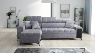 Best for Home Ecksofa GREG I MAXI mit Schlaffunktion und zwei Bettzeugbehältern, hat einen Öffnungsbügel, 3 verstellbare Kopfstützen, USB-Anschluss