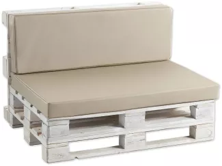 Gutekissen® Palettenkissen Palettenauflagen PF (Sitzkissen 120x60 glatt, Kunstleder Beige)