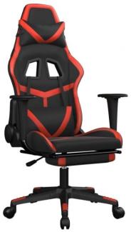 vidaXL Gaming-Stuhl mit Fußstütze Schwarz und Rot Kunstleder 3143677