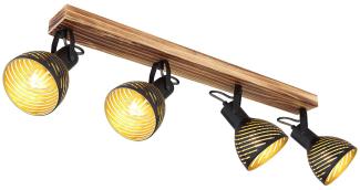 LED Deckenleuchte, Spots beweglich, schwarz gold