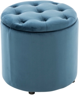 CLP Sitzhocker Pantin Samt mit Stauraum,blau
