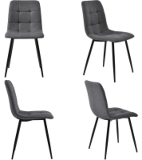 ComfortXL Esszimmerstuhl M1591, Holzwerkstoff, Grau, 44x86x46cm