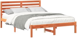 vidaXL Bettrahmen Wachsbraun 120 x 200 cm Massives Kiefernholz 872292