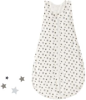Träumeland Sommerschlafsack 'LIEBMICH', Tencel weiß mit grauen Sternen, Gr. 90