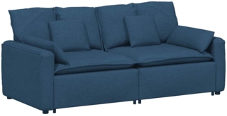 vidaXL Modulares Sofa mit Kissen Blau 3321124