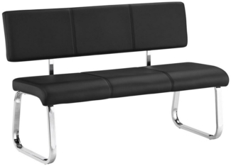 IDIMEX Essbank VILAS, Essbank mit Rückenlehne gepolstert für 3 Personen, Kunstleder schwarz