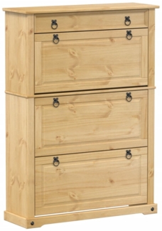 vidaXL Schuhschrank Corona 99x32x138 cm Massivholz Kiefer 4002788