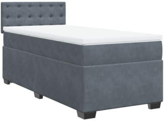 vidaXL Boxspringbett mit Matratze Dunkelgrau 90x190 cm Samt 3286187