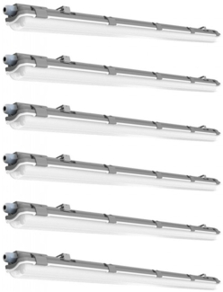 6er Set LED Wannenlampen, neutralweiß, L 127,5 cm VT-12028