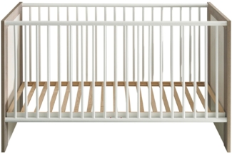 Babybett Milano / Marbella , Holzwerkstoff , Weiß, Holzfarben , 76 x 83 x 144 cm