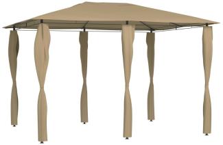 vidaXL Pavillon mit Pfostenabdeckungen 3x4x2,6 m Taupe 160 g/m² 313612