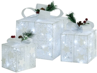vidaXL Geschenkboxen Deko-Set 3 Stk. Weiß Outdoor Indoor 329766