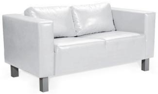 Sofa Designersofa MAILAND 2-Sitzer in Kunstleder Weiss