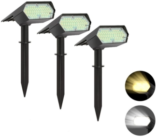 VIVIHEYDAY Strahler 1/2/4/6 Stück LED Solarleuchte, Solar Gartenleuchte Solarstrahler (Automatisch Ein/Aus, IP65 Wasserdicht, 2-St), LED Solarlampe, Warmweiß Kaltes Weiß