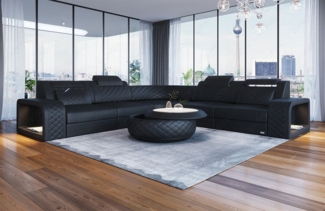 Sofa Dreams Ecksofa Ledersofa Foggia L Form Mini, Designersofa, Sofa mit Lucht und USB