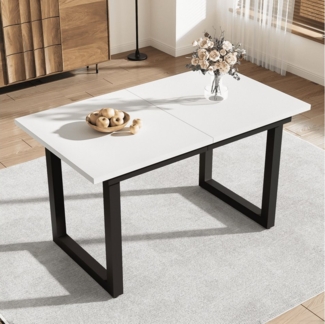 BlingBin Esstisch moderner Küchentisch für Esszimmer Wohnzimmer (1-St, L140/180*W80*H75, ausziehbare Tischplatte), Gestell aus Metall, Marmormuster Küchentisch, 60 kg belastbar