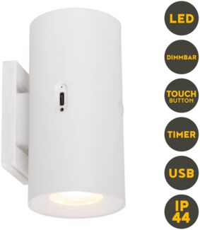 Light & More LED Akku-/Außenwandleuchte Bulk weiß