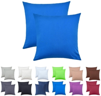 NatureMark Kissenbezüge 2er Pack Jersey Kissenbezug Kissenhülle, (2 Stück), Kissenhülle in vielen Größen und Farben (40 x 40 cm, Royal blau)