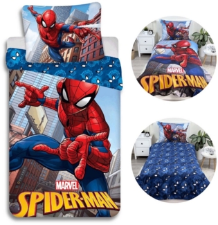 Sarcia. eu Kinderbettwäsche SpiderMan Bettwäscheset mit Reißverschluss, Baumwolle 140x200 cm