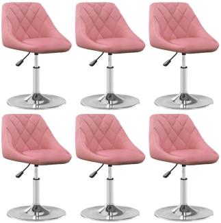 vidaXL Esszimmerstühle 6 Stk. Drehbar Rosa Samt 3088774