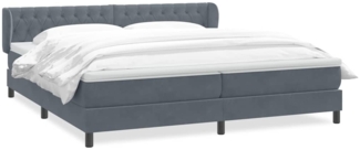 vidaXL Boxspringbett mit Matratzen Dunkelgrau 200x210 cm Samt 3317794