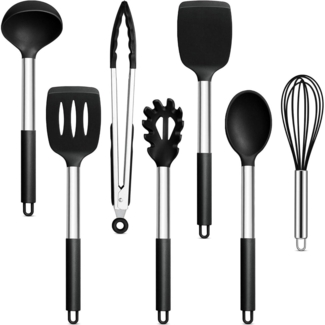 Joyfair Küchenhelfer Set 7-tlg. Schwarz Antihaft Hitzebeständig