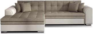 ELTAP 'Sorento', Ecksofa, Eckcouch, Dunkelbeige / Off-White, 78 x 194 x 296 cm, Links