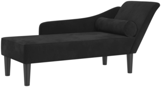 vidaXL Chaiselongue mit Kissen Schwarz Samt