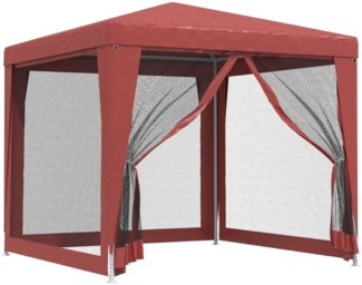 vidaXL Partyzelt mit 4 Mesh-Seitenwänden Rot 2,5x2,5 m HDPE 319225