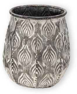 colourliving Blumentopf Pflanztopf Zinktopf Cauldron Serie Old Grey 19cm (1 St, 3x Pflanztöpfe), langlebig, dekorativ, handbemalt