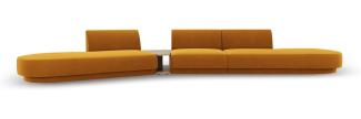 Micadoni Modulares Sofa Miley 5-Sitzer ohne Armlehnen Links Samtstoff Gelb