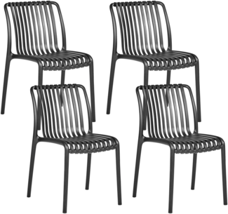 Gartenstuhl 4er Set ARICCIA Schwarz