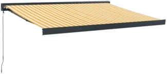 vidaXL Markise Einziehbar Gelb und Weiß 3,5x2,5 m Stoff und Aluminium 3154557