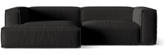 Micadoni Ecksofa Nuria 4-Sitzer Links Strukturierter Stoff Schwarz