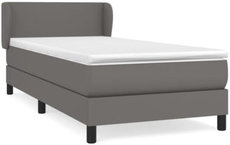 vidaXL Boxspringbett mit Matratze Grau 90x190 cm Kunstleder 3127167