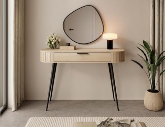 Compleo Schminktisch mit Schublade KAMA eiche cremona, Japandi Design, Konsolentisch