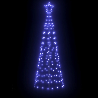 vidaXL LED Weihnachtsbaum mit Erdspießen Blau 250 cm Eisen 42018752