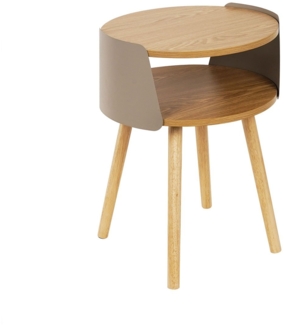 Nachttisch Belina / 300.001741 , Holzwerkstoff, Stahl , Beige , 40 x 55 x 40 cm