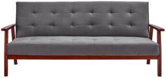 Schlafsofa 190 x 85 cm 100 % Polyester und Massivholz Dunkelgrau